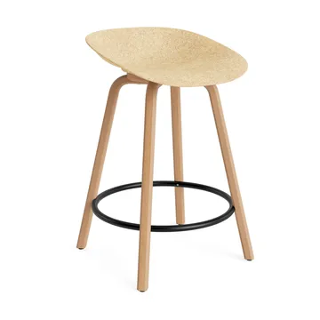 Mat Barstool 65 cm - Hemp-山毛榉木-黑色 steel - Normann Copenhagen