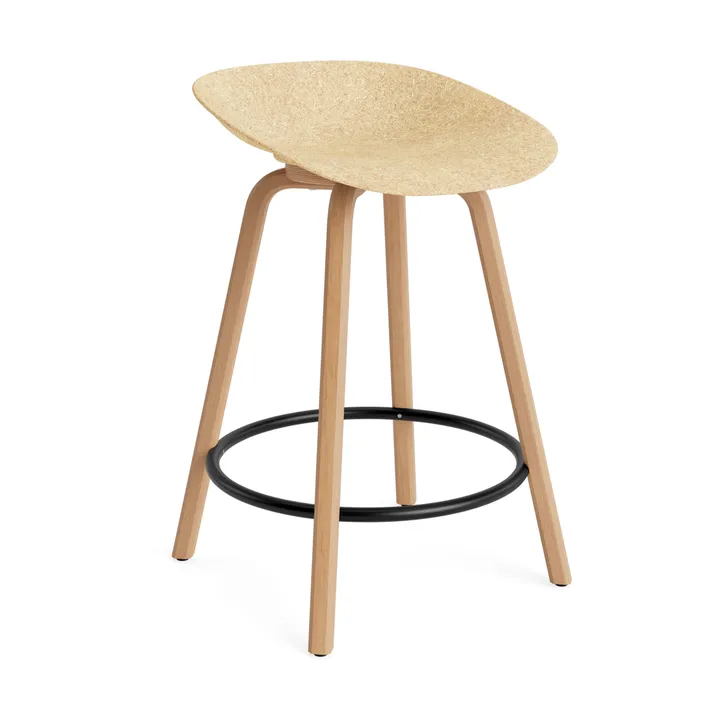 Mat Barstool 65 cm - Hemp-山毛榉木-黑色 steel - Normann Copenhagen