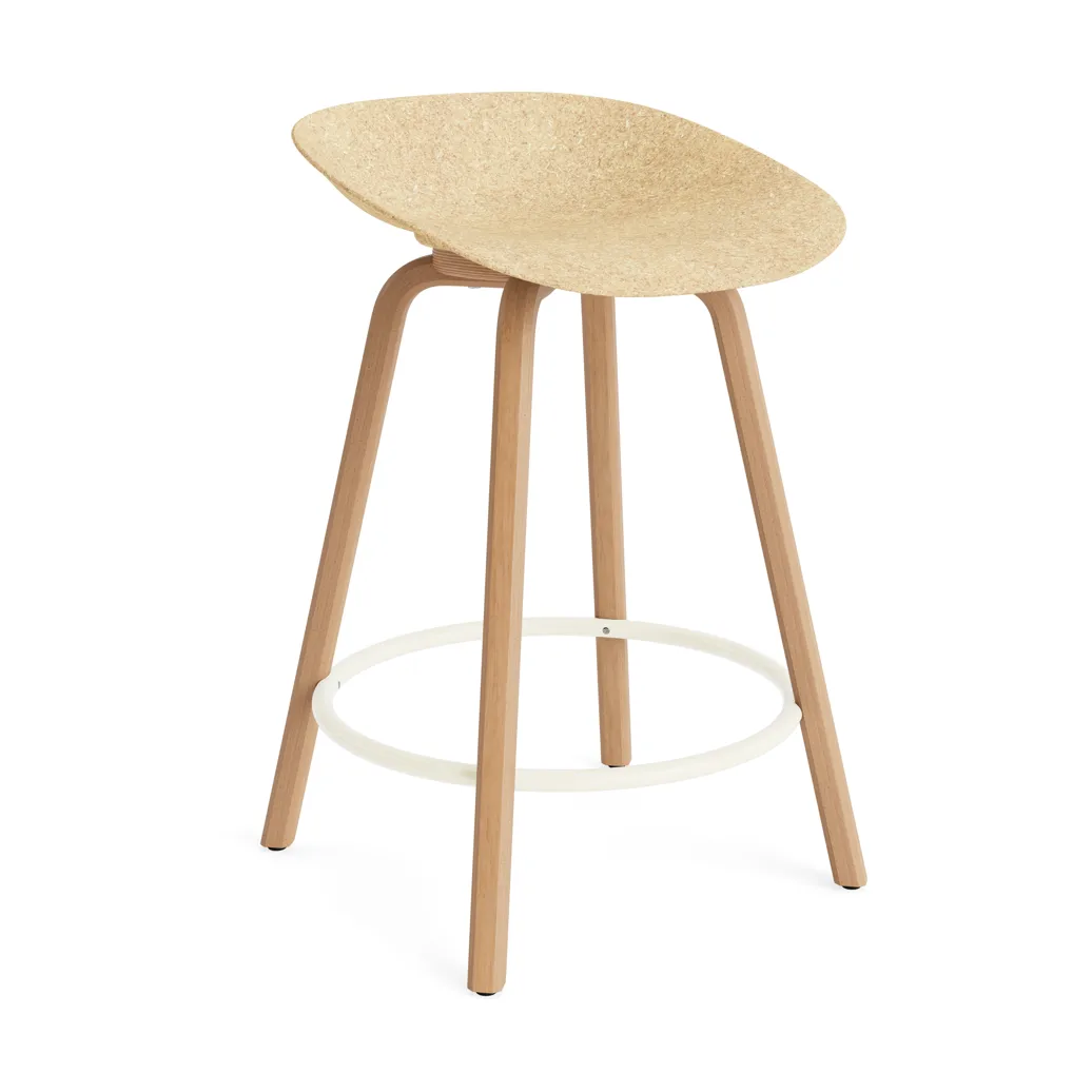 Mat Barstool 65 cm, Hemp-山毛榉木-奶油色 steel Normann Copenhagen
