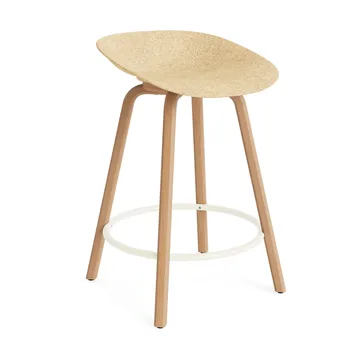 Mat Barstool 65 cm - Hemp-山毛榉木-奶油色 steel - Normann Copenhagen