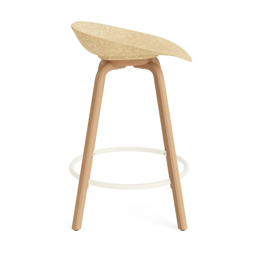 Mat Barstool 65 cm, Hemp-山毛榉木-奶油色 steel Normann Copenhagen