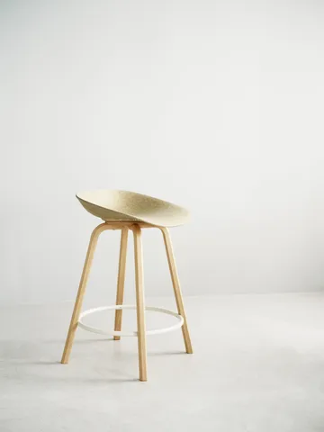 Mat Barstool 65 cm - Hemp-山毛榉木-奶油色 steel - Normann Copenhagen