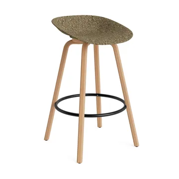 Mat Barstool 65 cm - Seaweed-山毛榉木-黑色 steel - Normann Copenhagen