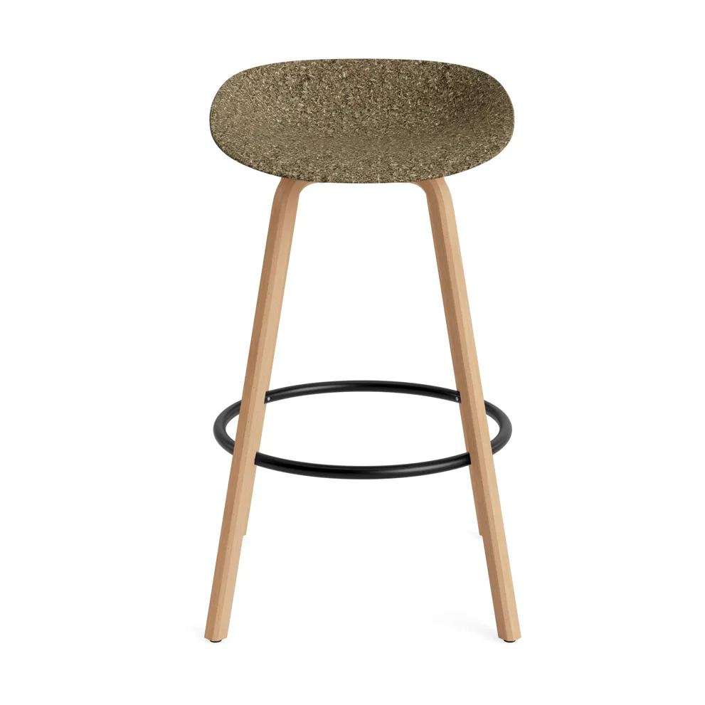 Mat Barstool 65 cm, Seaweed-山毛榉木-黑色 steel Normann Copenhagen