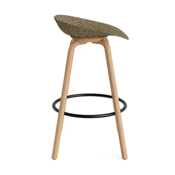 Mat Barstool 65 cm - Seaweed-山毛榉木-黑色 steel - Normann Copenhagen