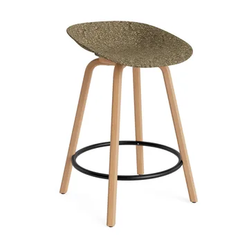 Mat Barstool 65 cm - Seaweed-山毛榉木-黑色 steel - Normann Copenhagen
