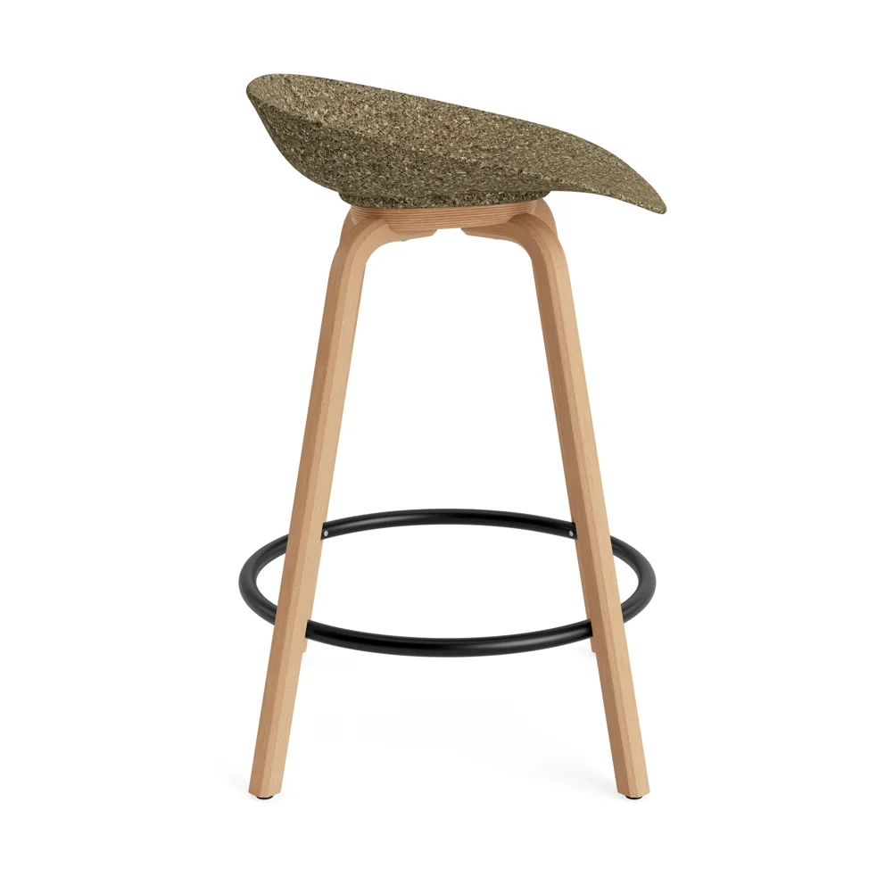 Mat Barstool 65 cm, Seaweed-山毛榉木-黑色 steel Normann Copenhagen