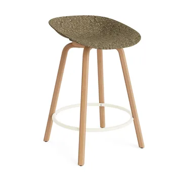 Mat Barstool 65 cm - Seaweed-山毛榉木-奶油色 steel - Normann Copenhagen