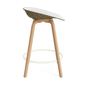 Mat Barstool front-upholstered 65 cm. - Hallingdal 110-seaweed-山毛榉木-奶油色 steel - Normann Copenhagen