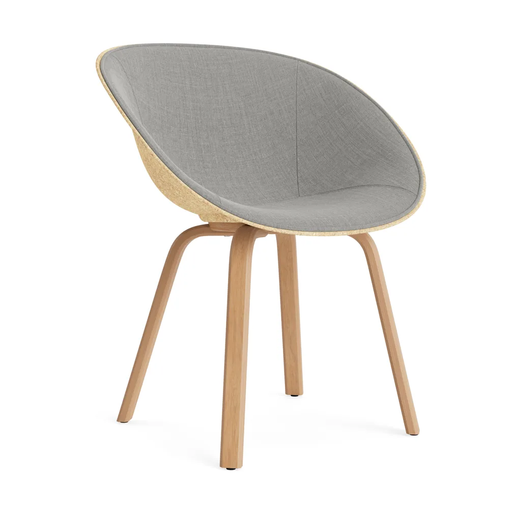 Mat 扶手椅 前饰面软包, Remix 133_麻色_山毛榉 Normann Copenhagen