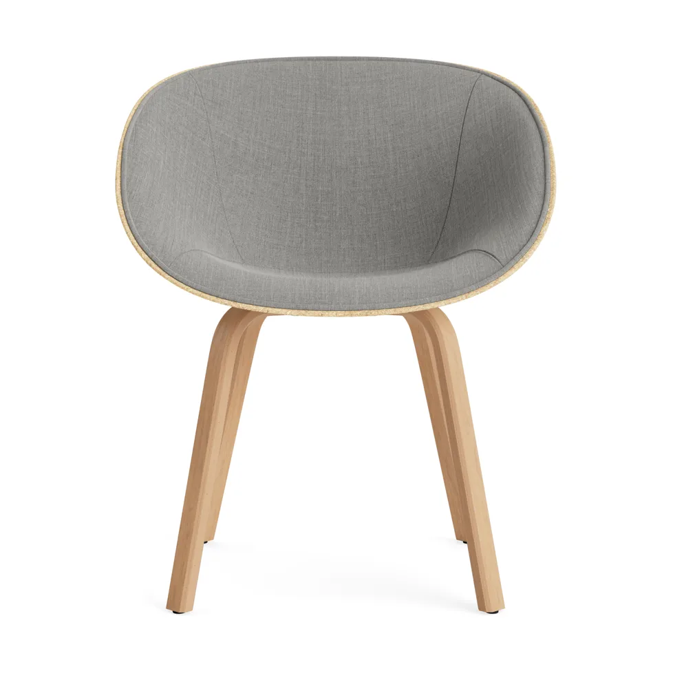 Mat 扶手椅 前饰面软包, Remix 133_麻色_山毛榉 Normann Copenhagen