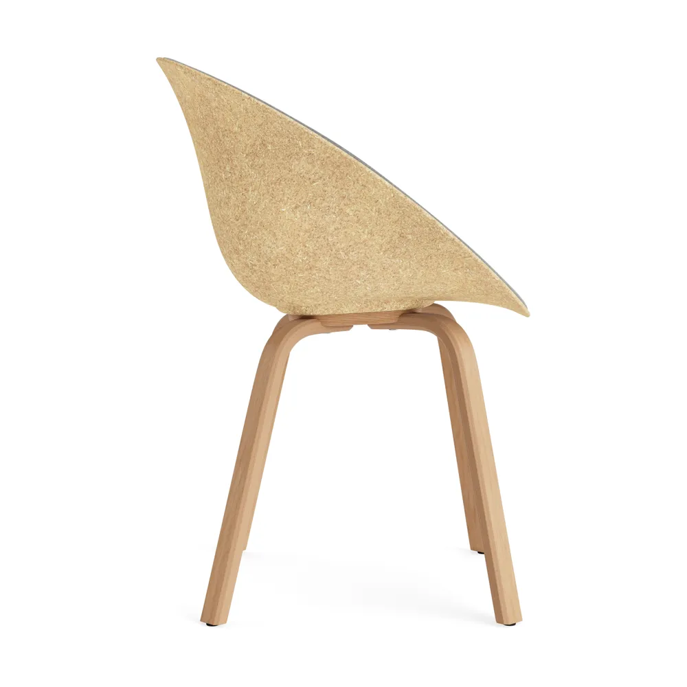 Mat 扶手椅 前饰面软包, Remix 133_麻色_山毛榉 Normann Copenhagen