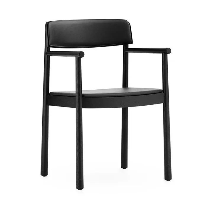 Timb 带垫扶手椅 - 黑色_超纤皮革_黑色 - Normann Copenhagen