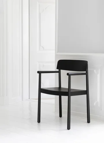 Timb 带垫扶手椅 - 黑色_超纤皮革_黑色 - Normann Copenhagen
