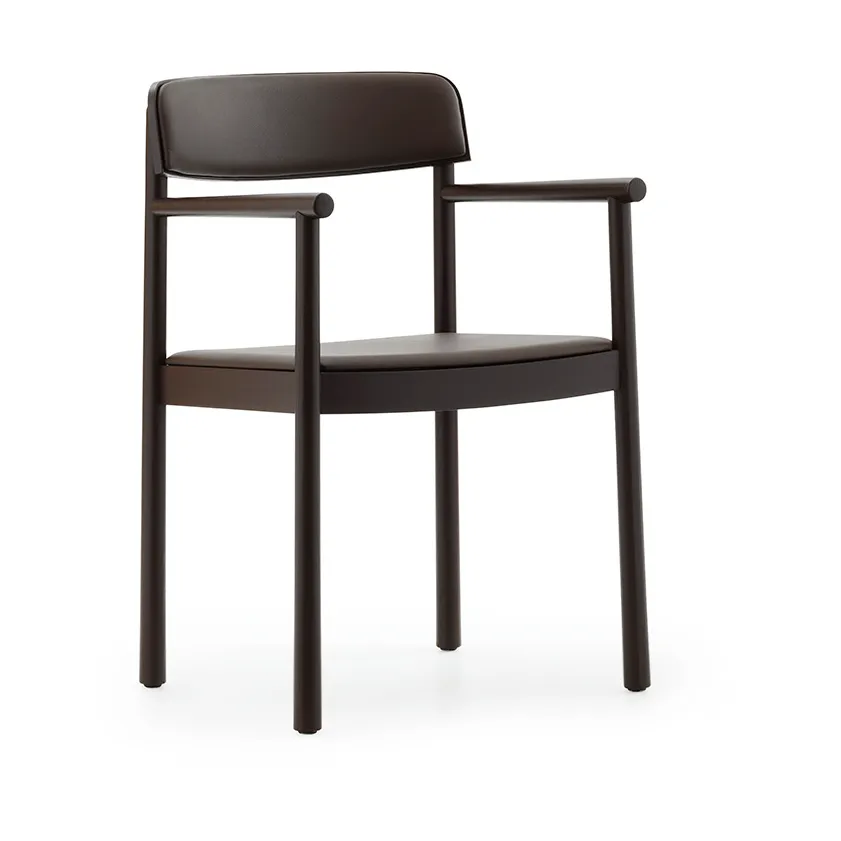 Timb 扶手椅, 棕色白蜡木_超纤皮革巧克力色 Normann Copenhagen