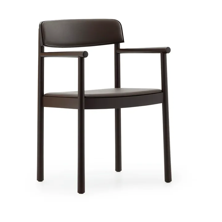 Timb 扶手椅 - 棕色白蜡木_超纤皮革巧克力色 - Normann Copenhagen