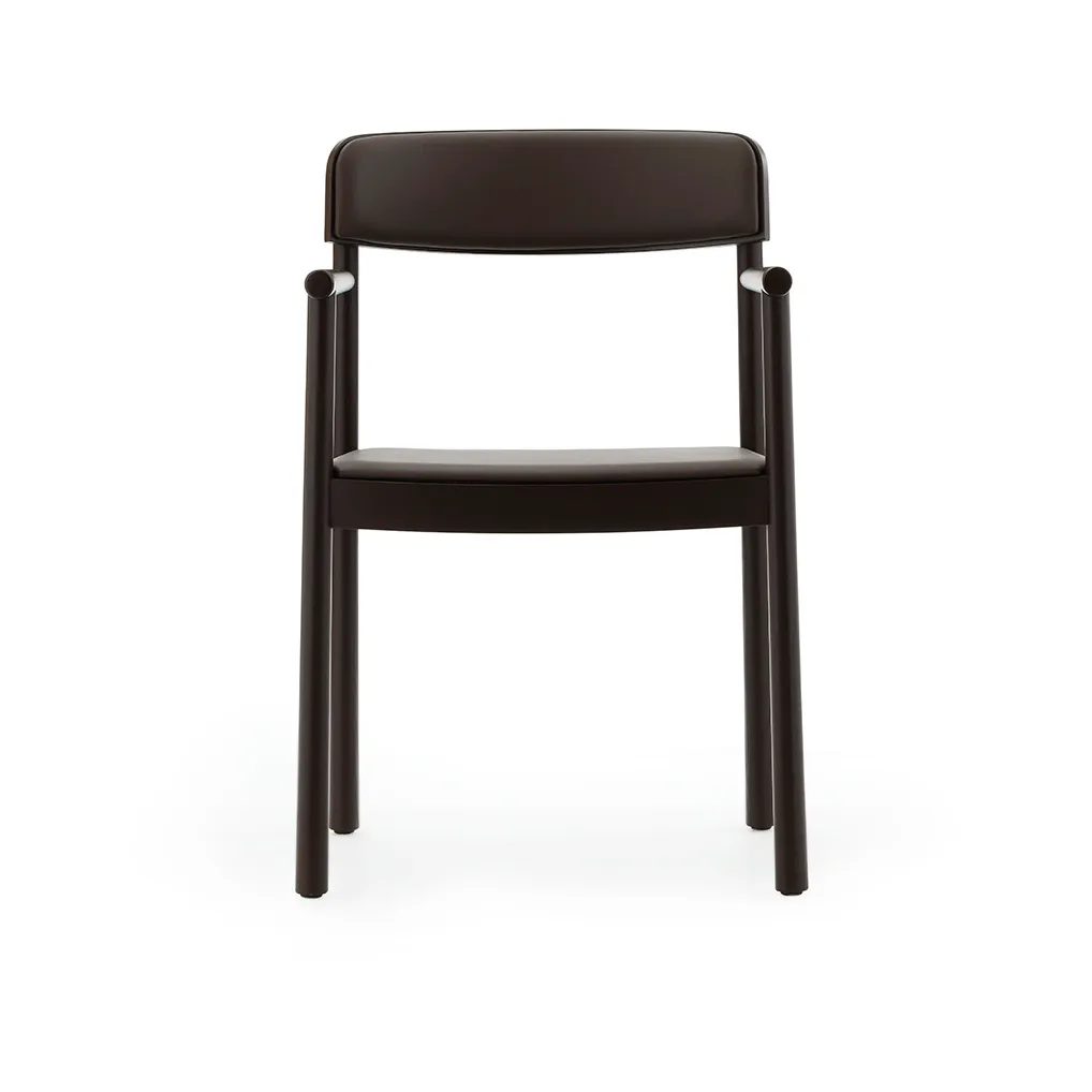 Timb 扶手椅, 棕色白蜡木_超纤皮革巧克力色 Normann Copenhagen