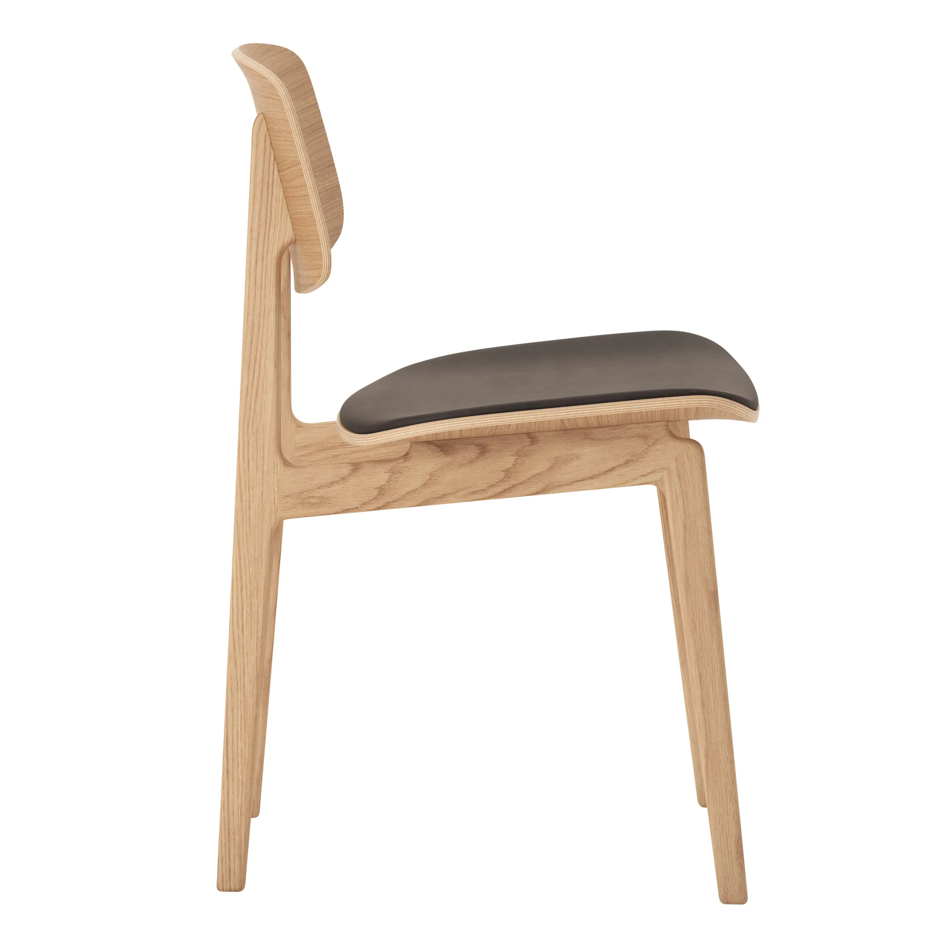 NY11 椅子 with leather 靠枕|靠垫 oak, Dunes 深褐色 NORR11