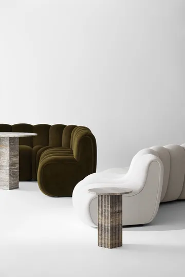 Soho 小边桌 - 银色 travertine, Ø40x50 cm - NORR11