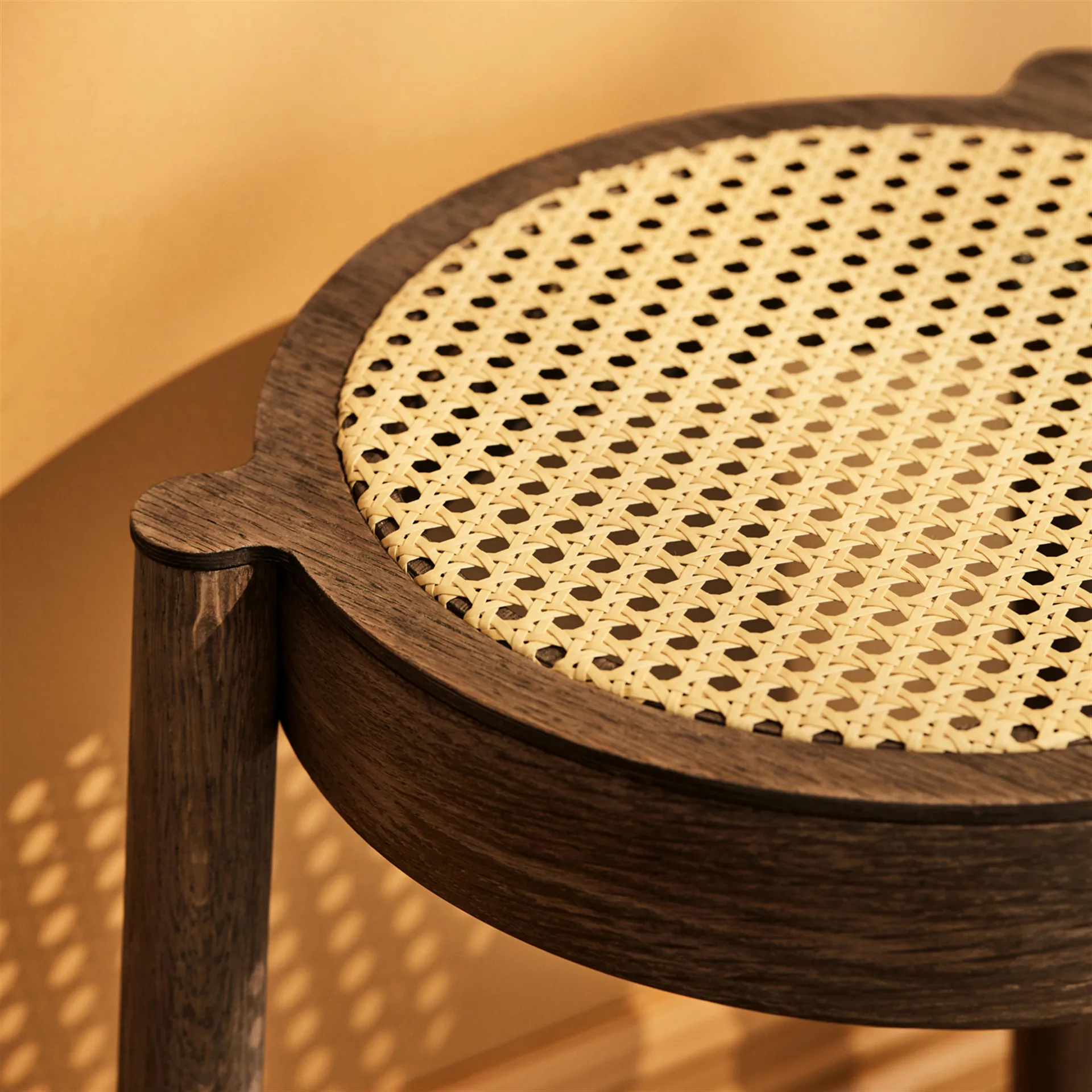 Pal stool with rattan seat 凳子, smoked oak Northern