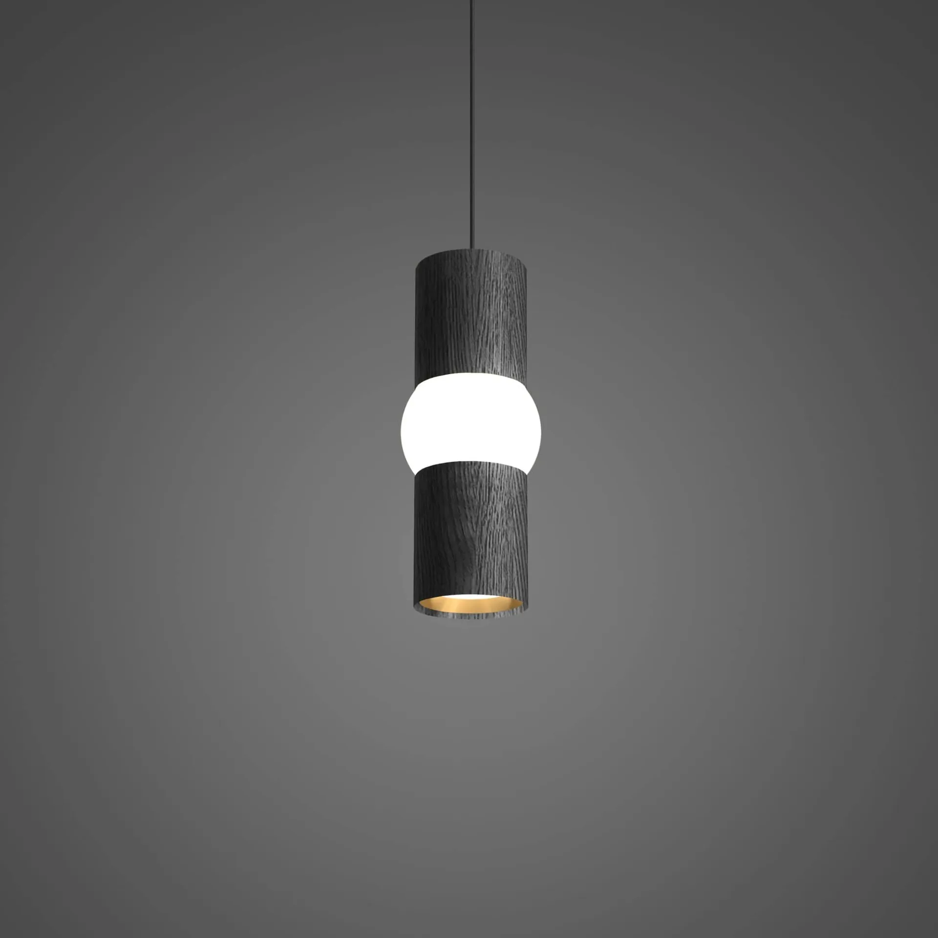 Lightbone 吊灯, 小号 24cm，黑色橡木 Oblure