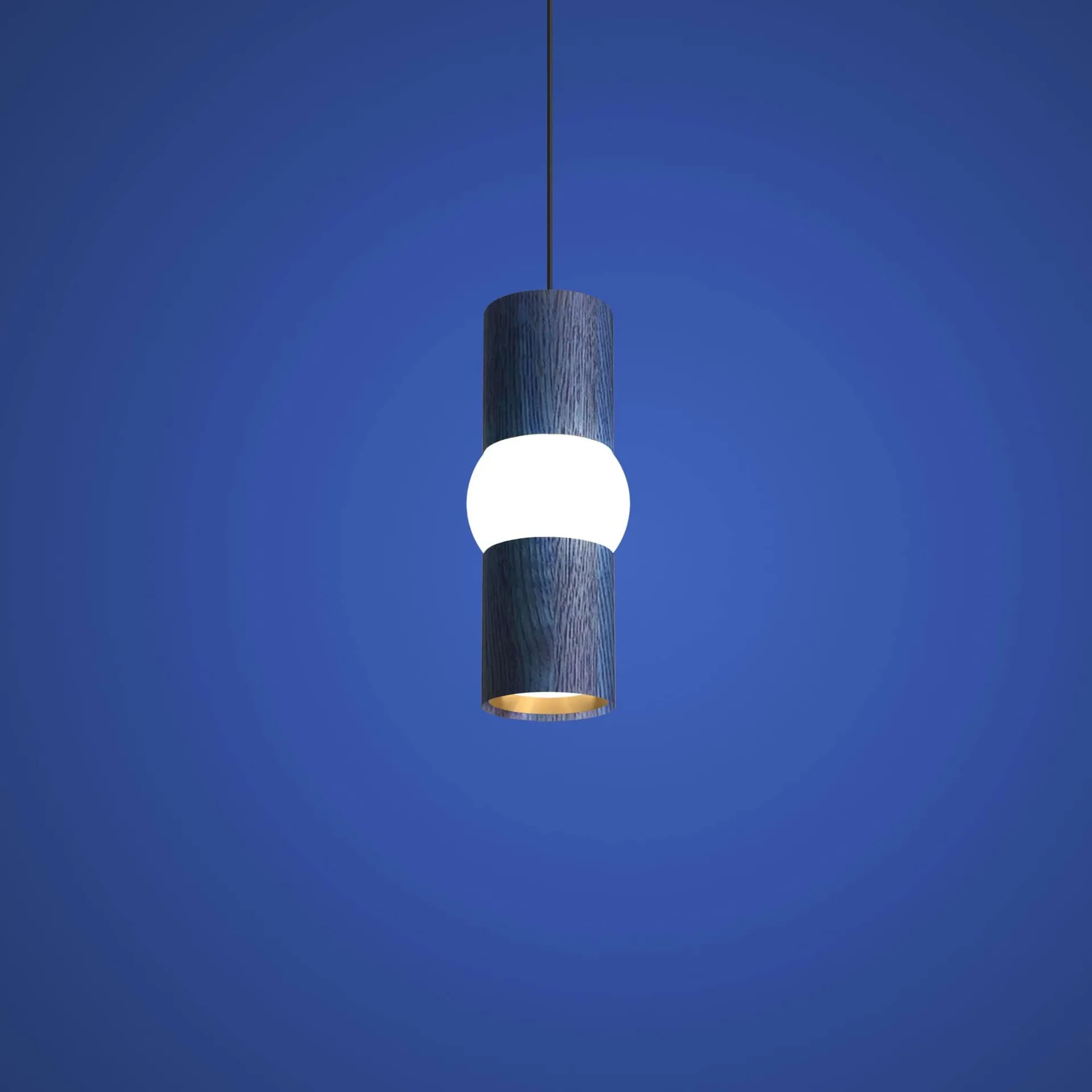 Lightbone 吊灯, 小号 24cm，蓝色橡木 Oblure