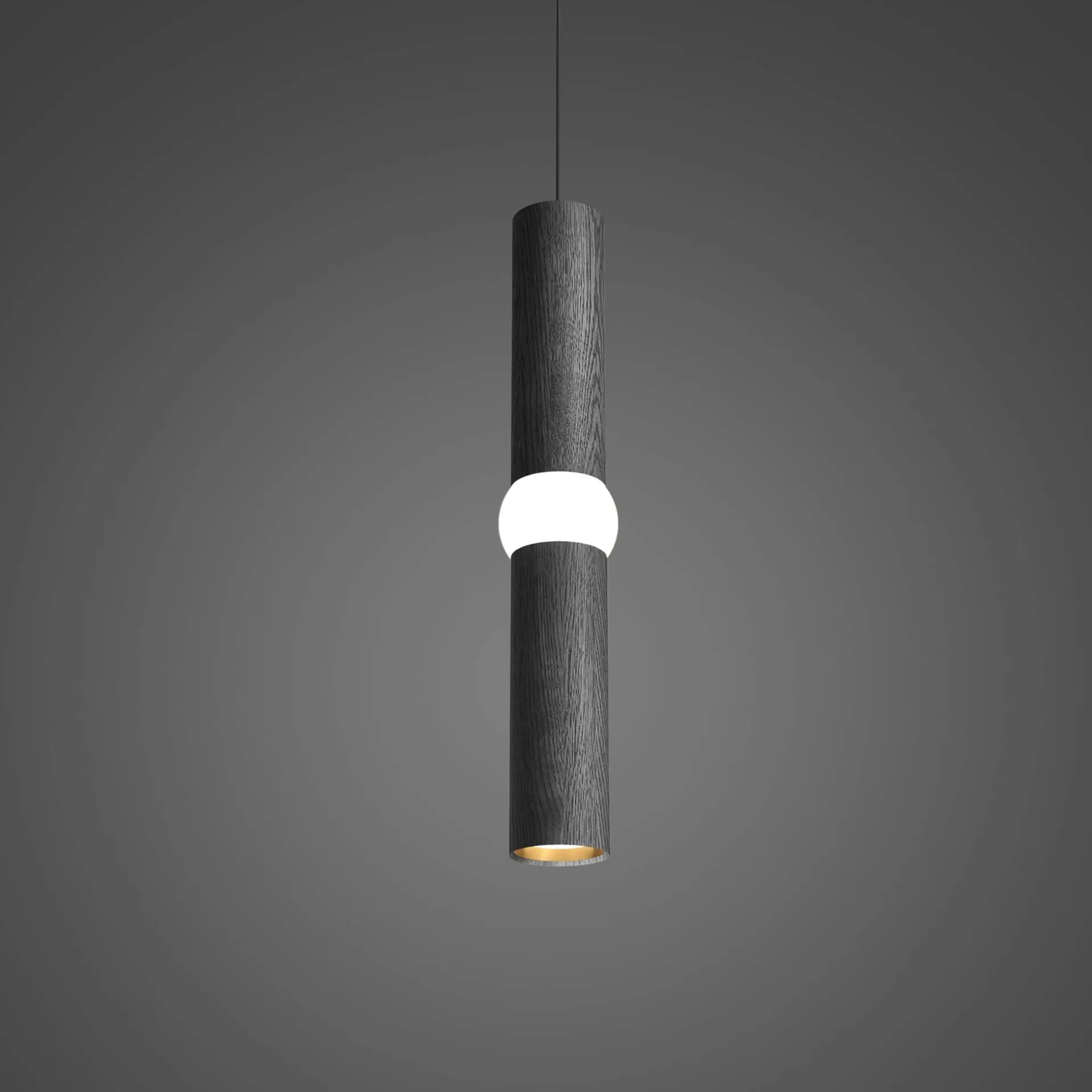 Lightbone 吊灯, 中号 53.8cm，黑色橡木 Oblure