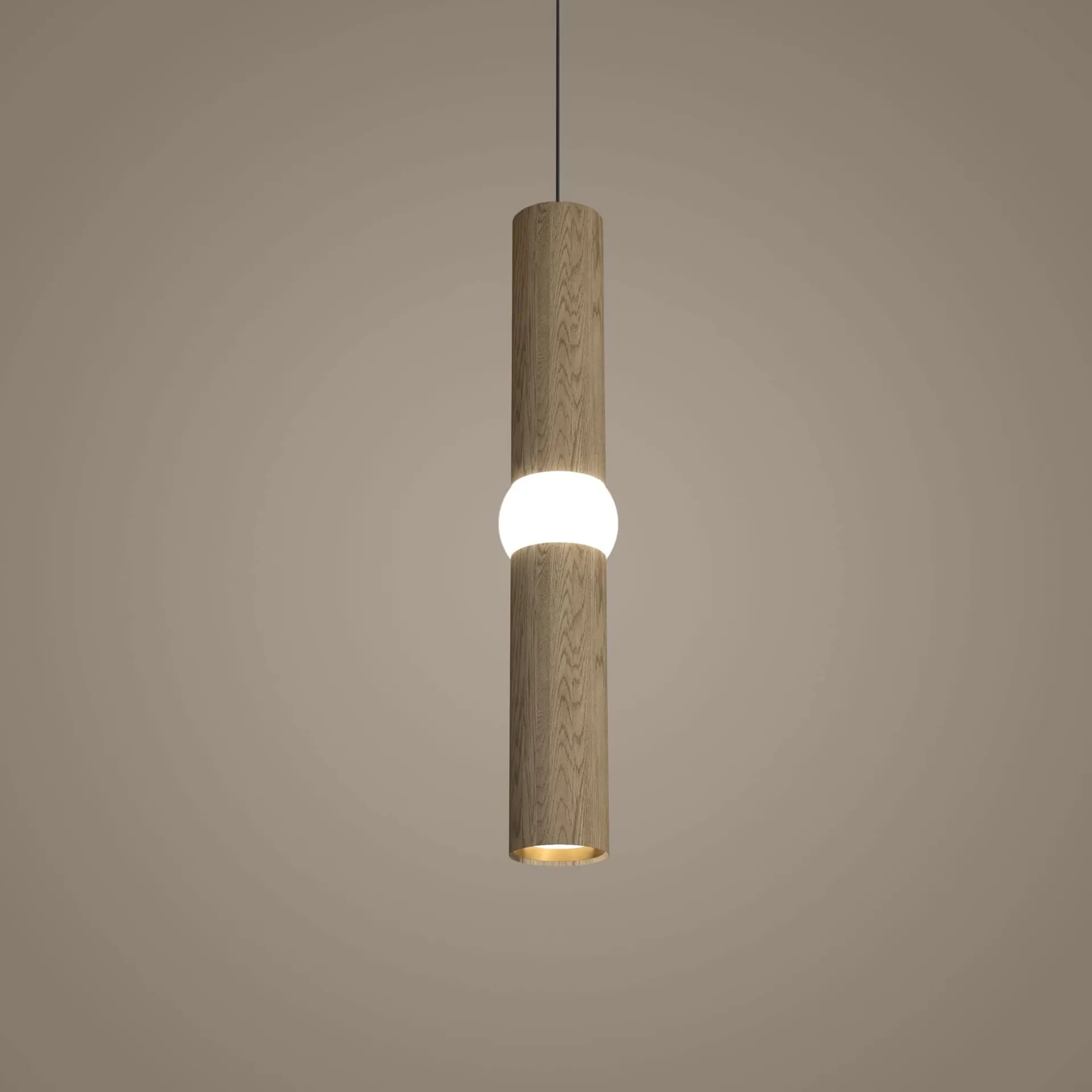 Lightbone 吊灯, 中号 53.8cm，自然色橡木 Oblure
