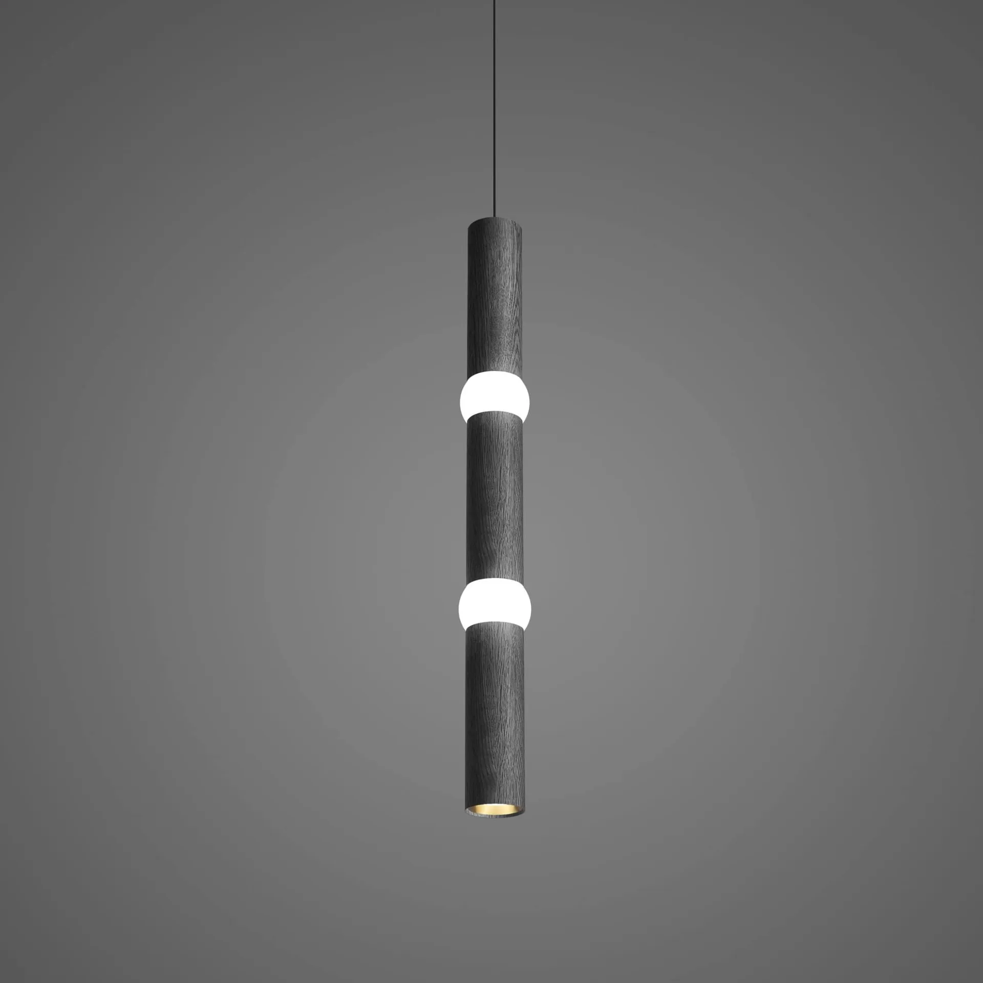 Lightbone 吊灯, 大号 83.6cm，黑色橡木 Oblure