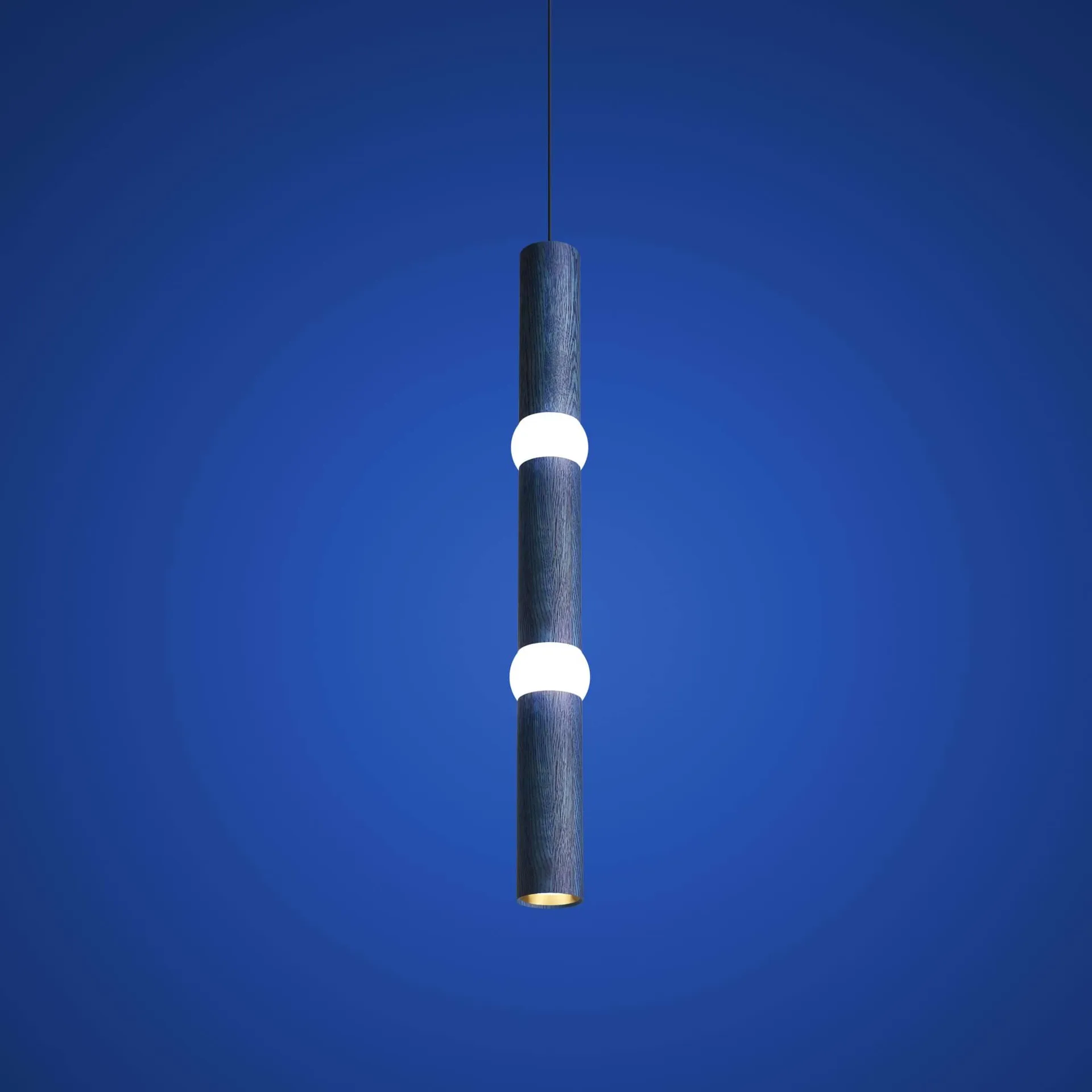 Lightbone 吊灯, 大号 83.6cm，蓝色 橡木 Oblure