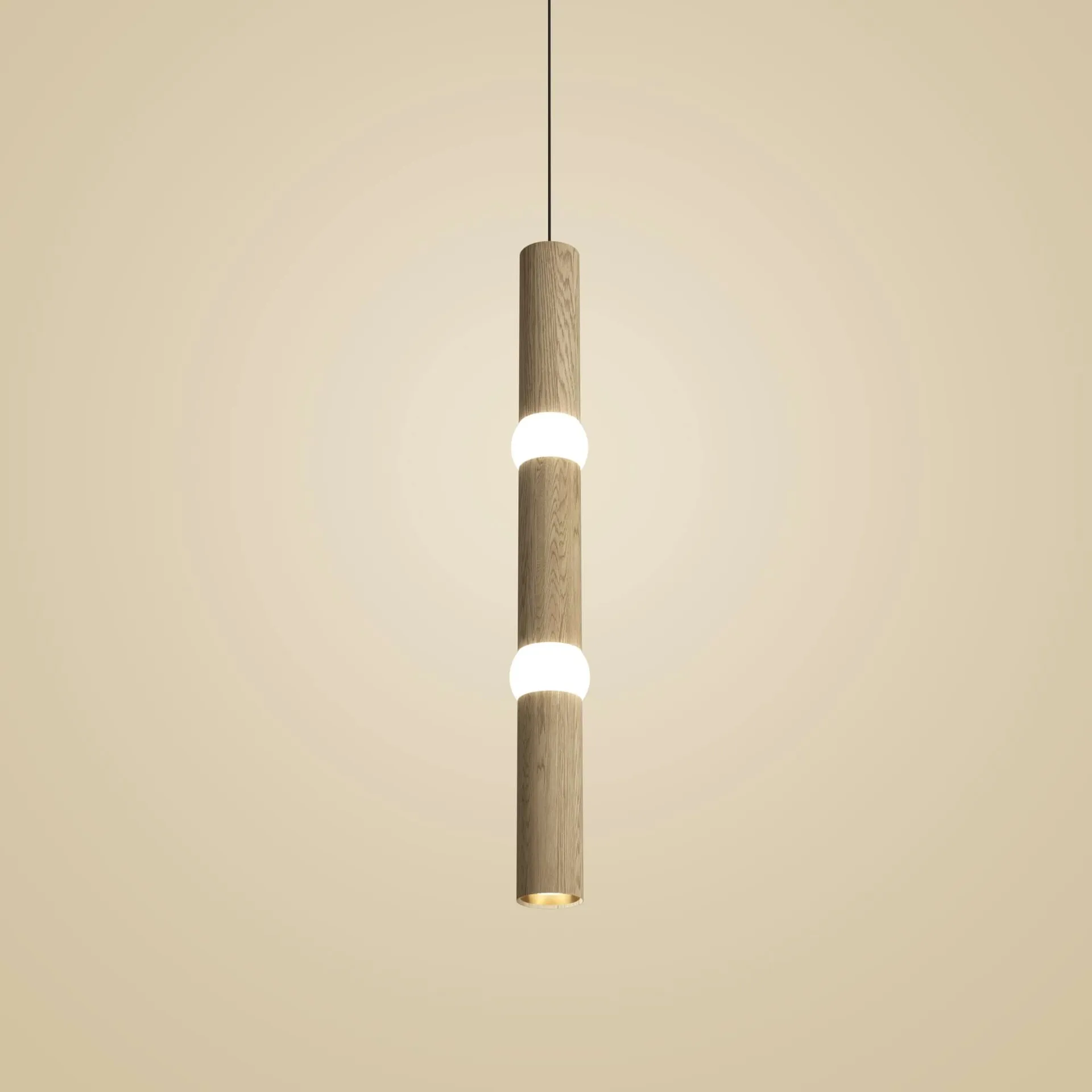 Lightbone 吊灯, 大号 83.6cm，天然橡木 Oblure