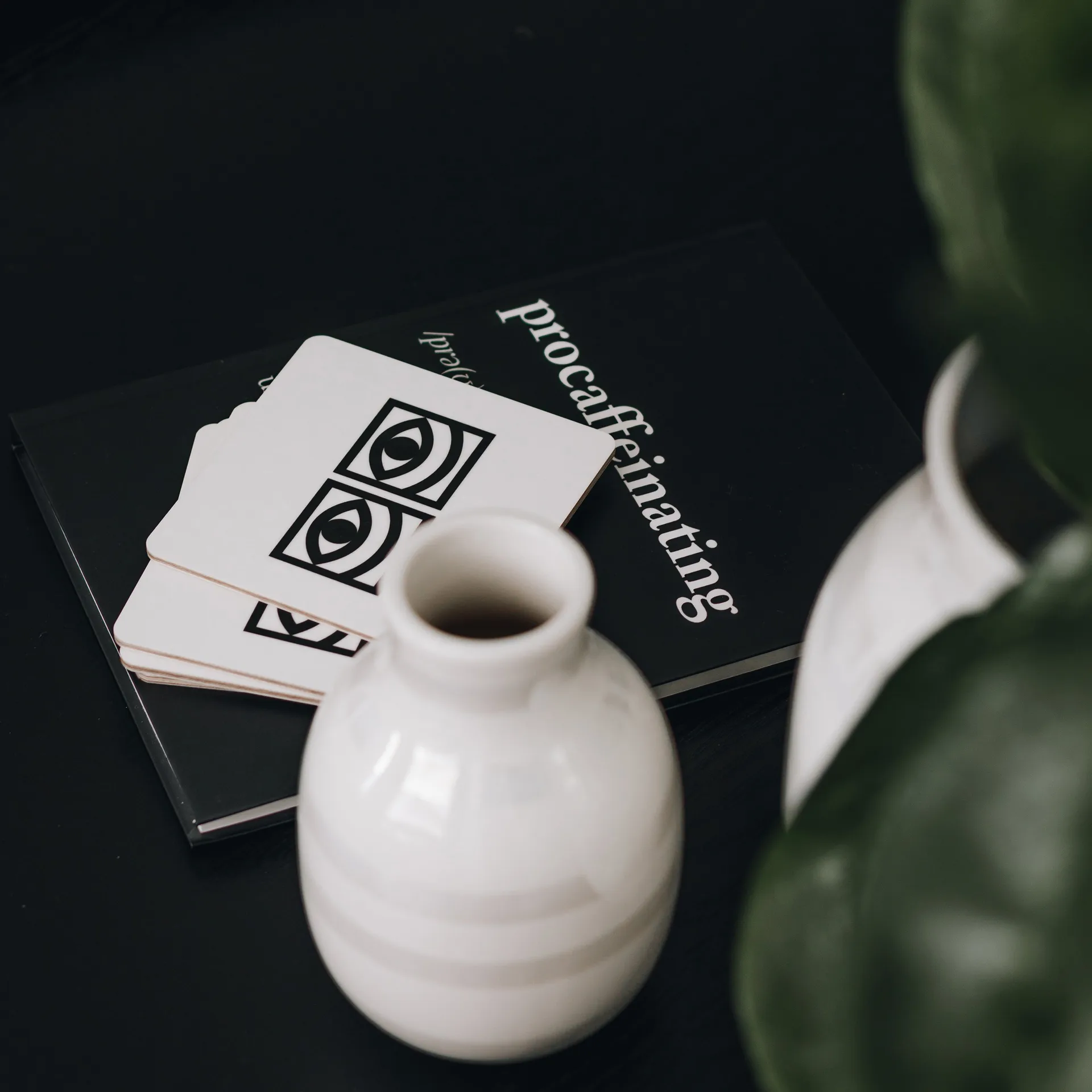 Ögon glass coasters 四件套装, 白色 Olle Eksell