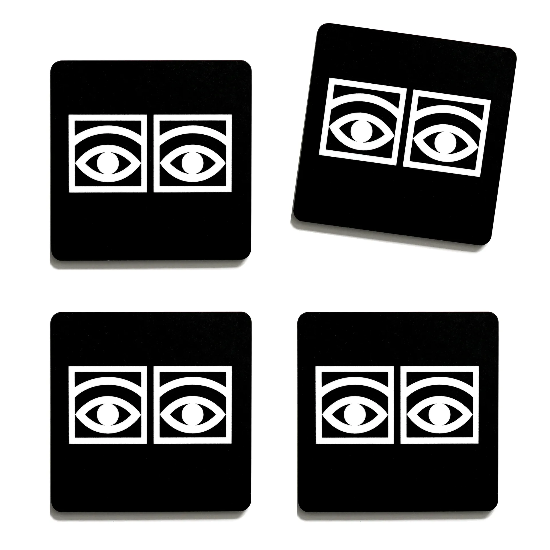 Ögon glass coasters 四件套装, 黑色 Olle Eksell
