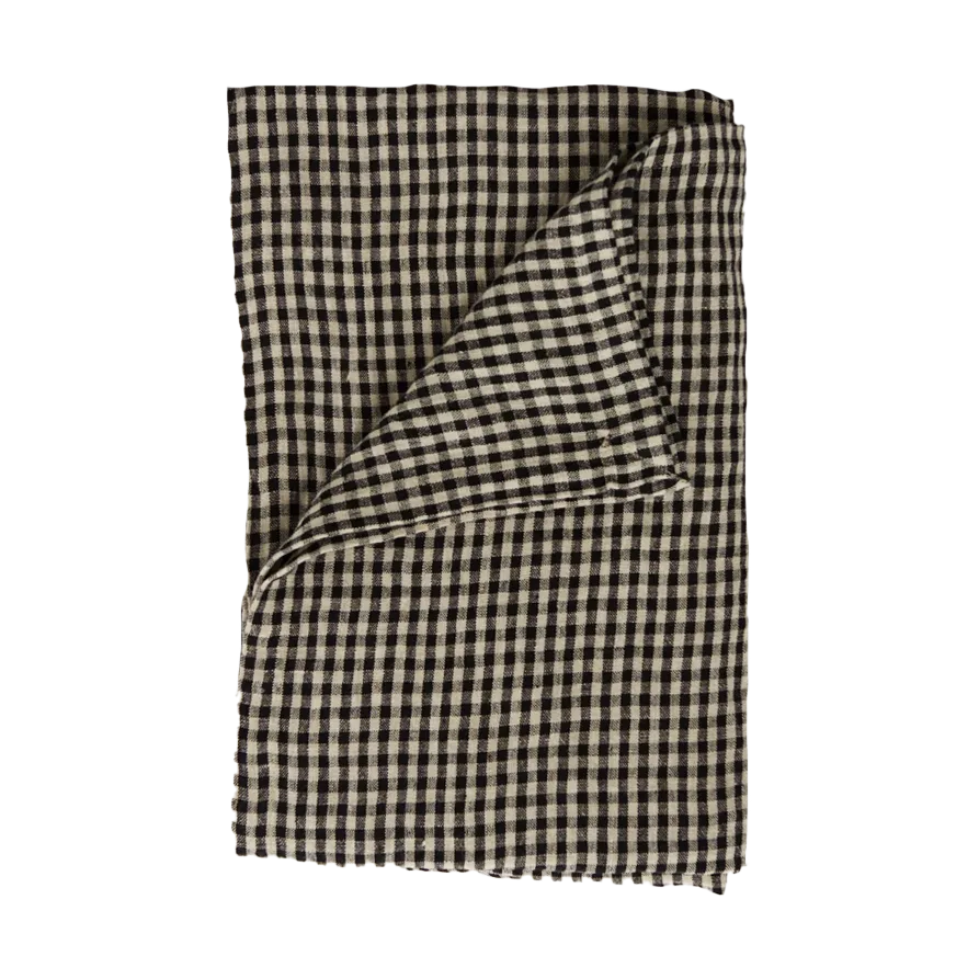 Whip linen 桌布 150x300 cm, 黑色 沙色 Olsson & Jensen