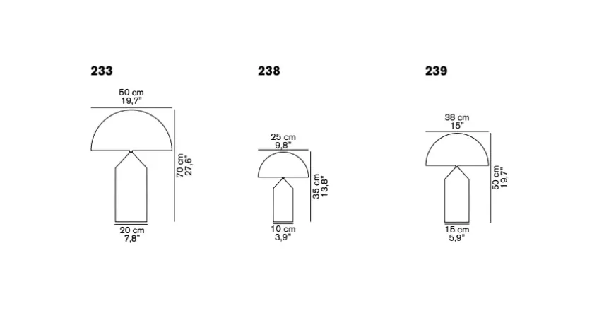 Atollo 中号 239 金属台灯, 哑光古铜色 Oluce