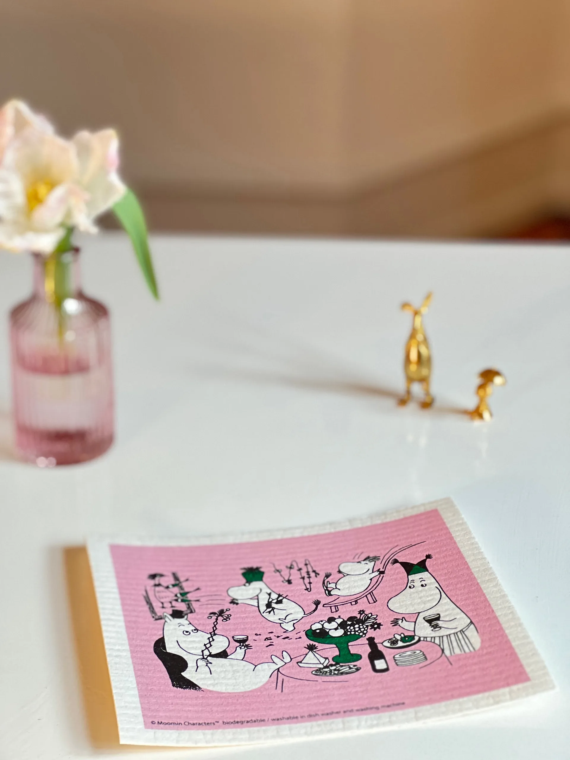 姆明 80 抹布洗碗布 17x20 cm, 粉色 Opto Design