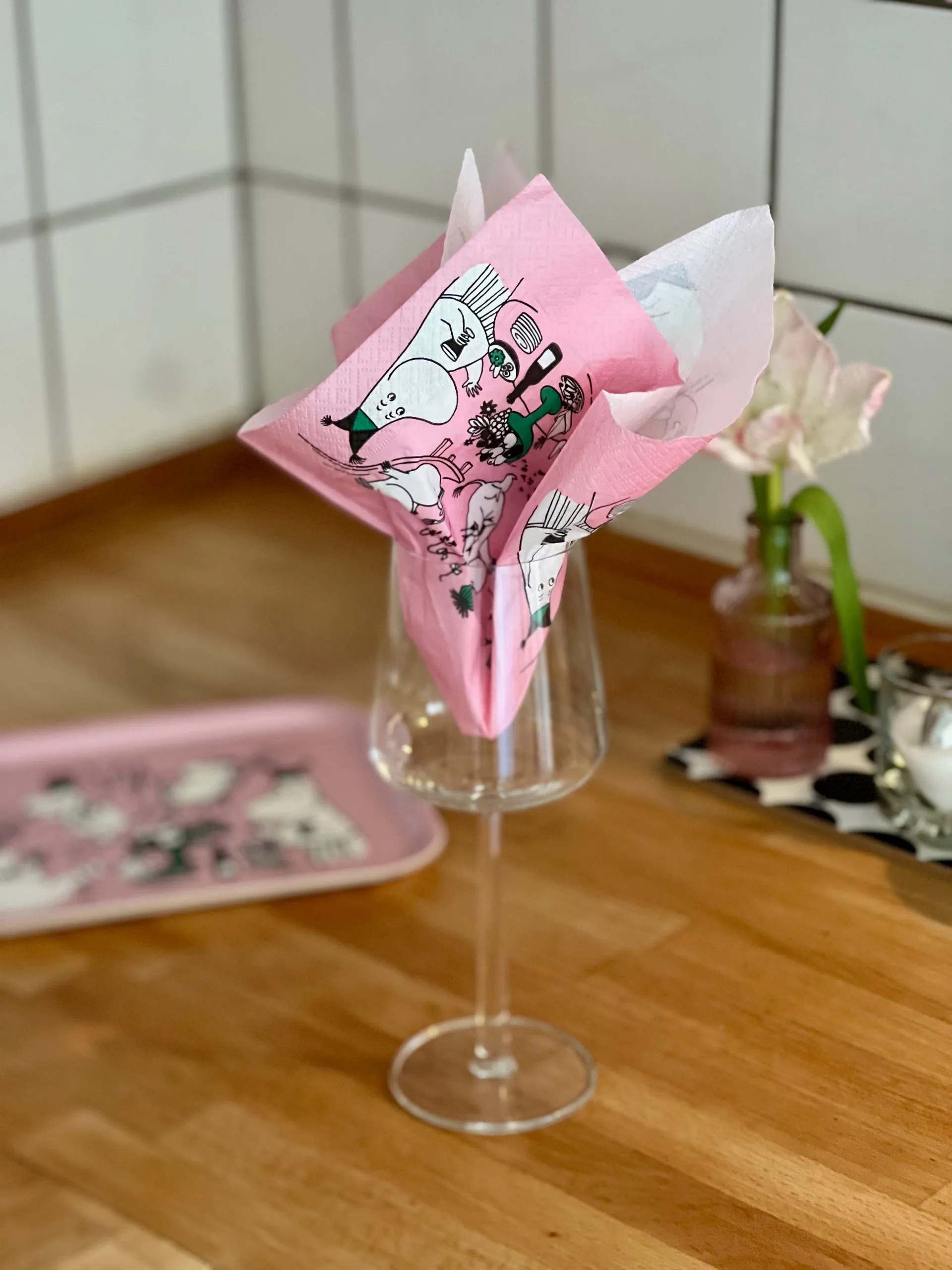姆明 80 paper napkins 20件装, 粉色 Opto Design