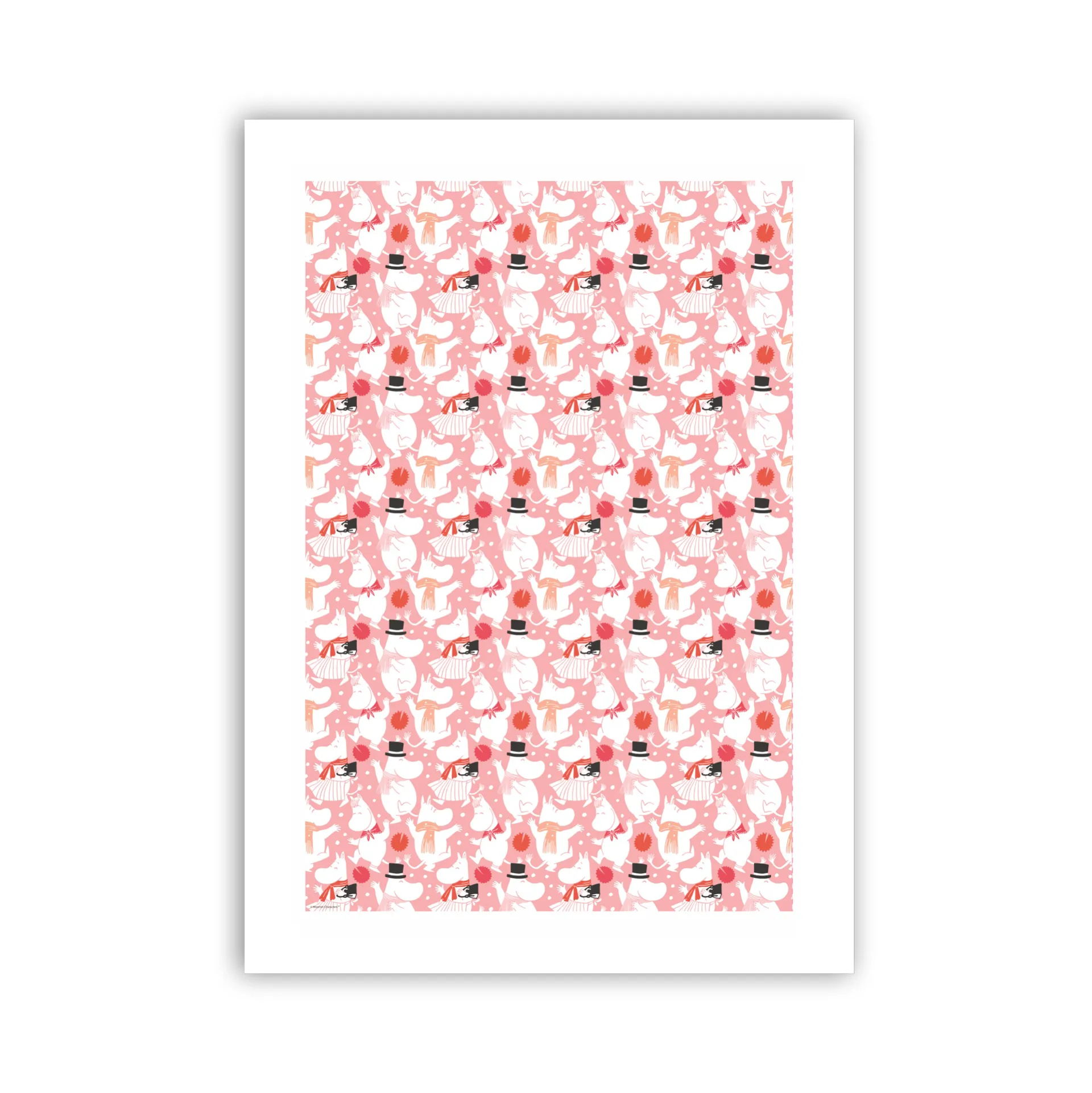 姆明 celebration 厨房巾 70x50 cm, 白色-粉色 Opto Design