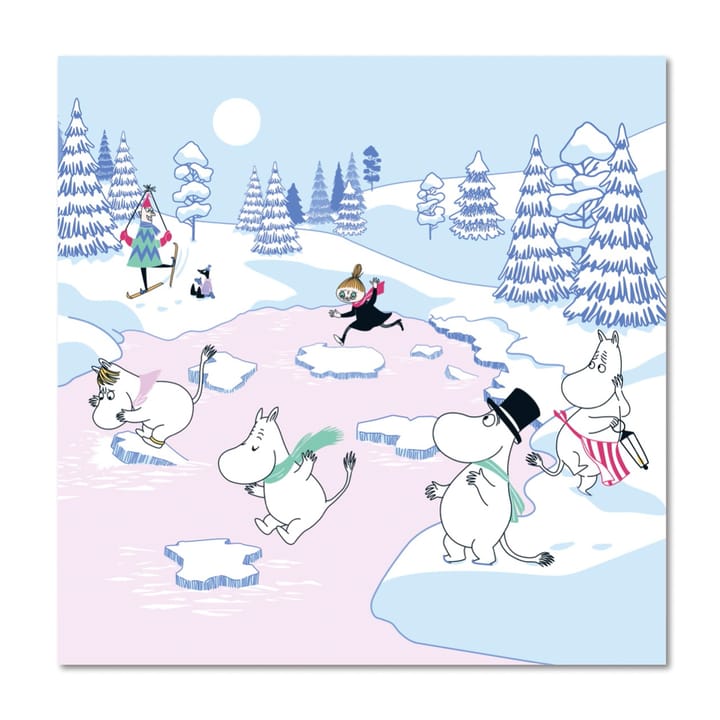 Moomin napkin winter 2022 33x33 cm 20-pack, 蓝色-白色-粉色 Opto Design