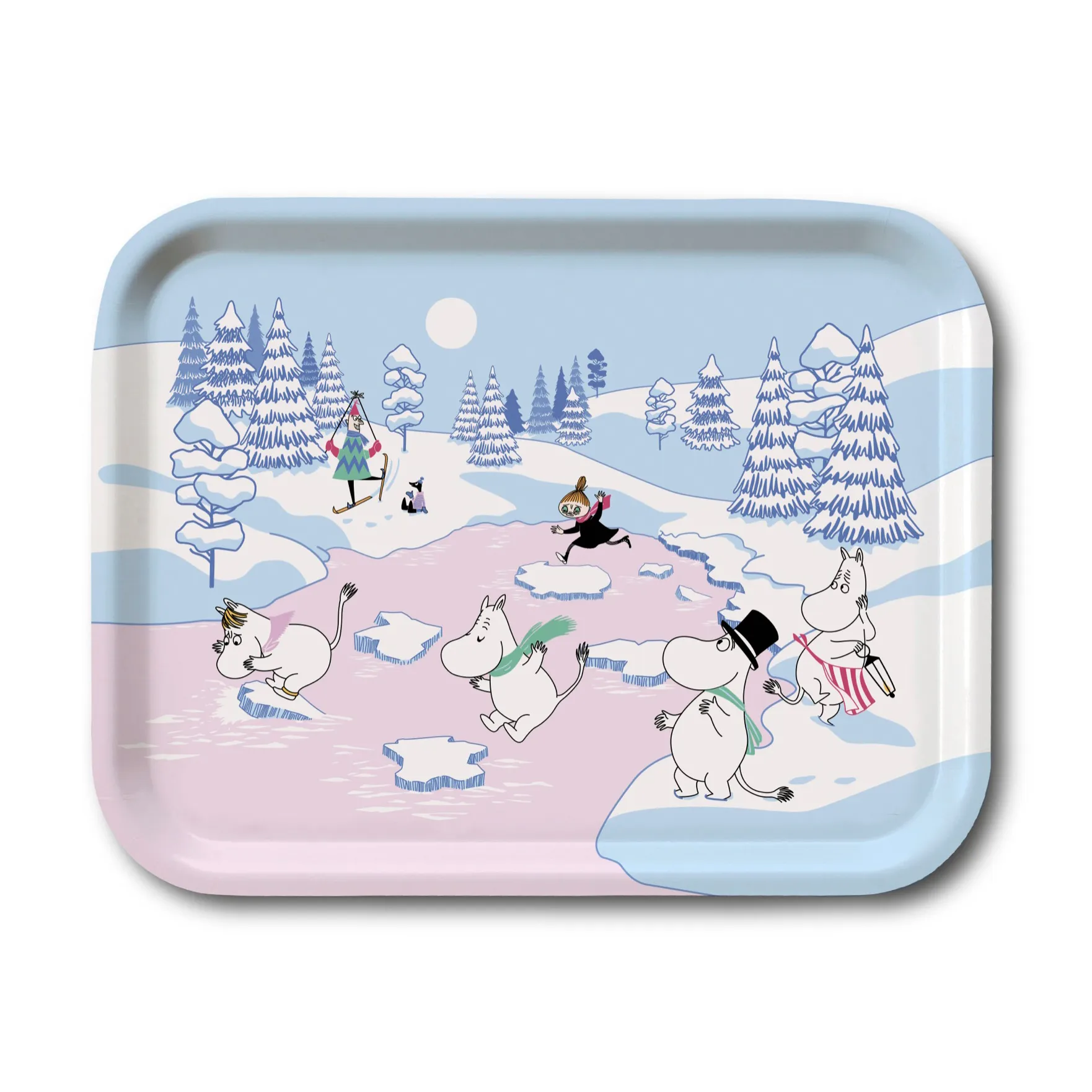 Moomin tray winter 2022 20x27 cm, 蓝色-白色-粉色 Opto Design