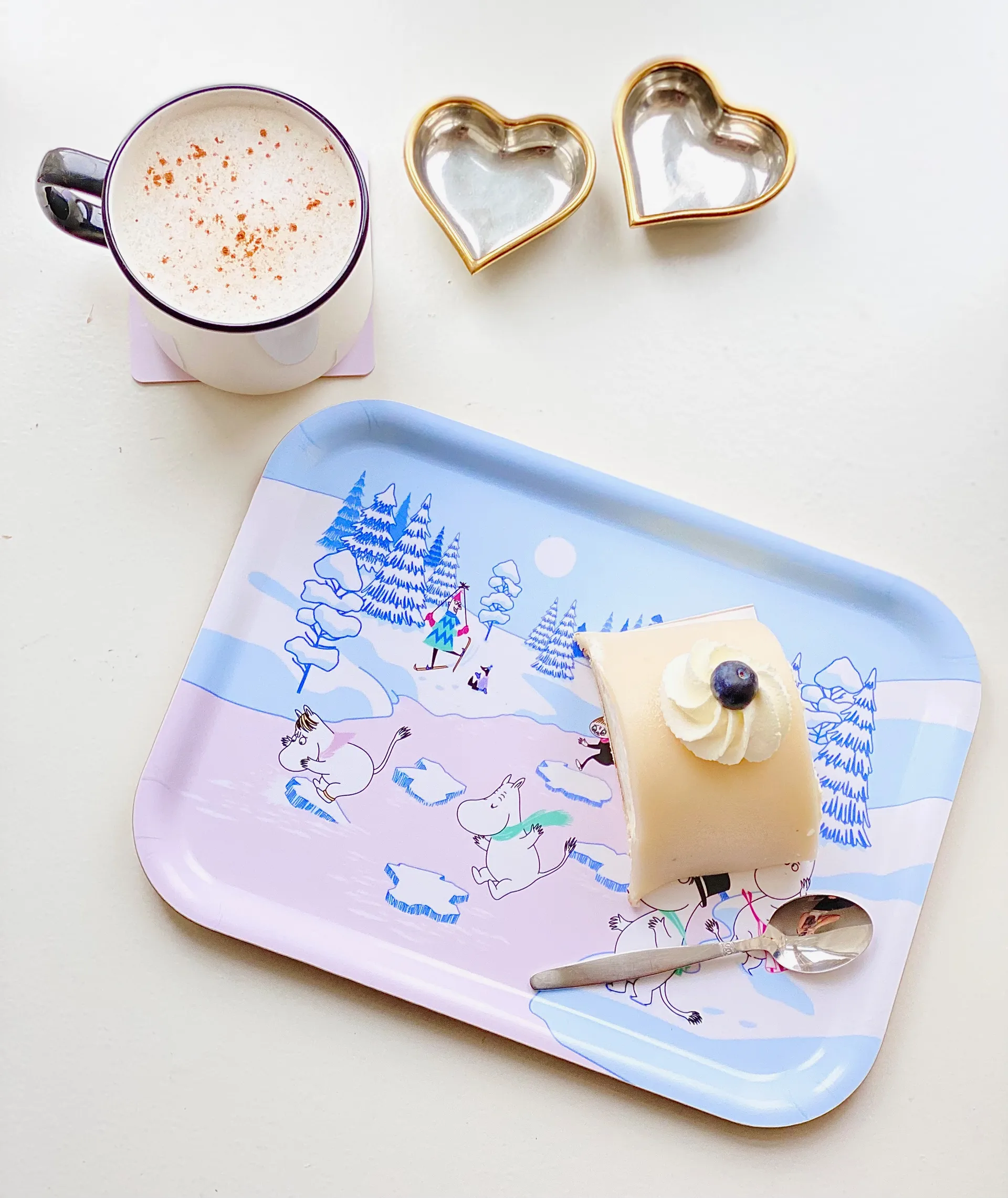 Moomin tray winter 2022 20x27 cm, 蓝色-白色-粉色 Opto Design