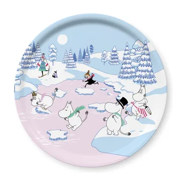 Moomin tray winter 2022 Ø31 cm - 蓝色-白色-粉色 - Opto Design