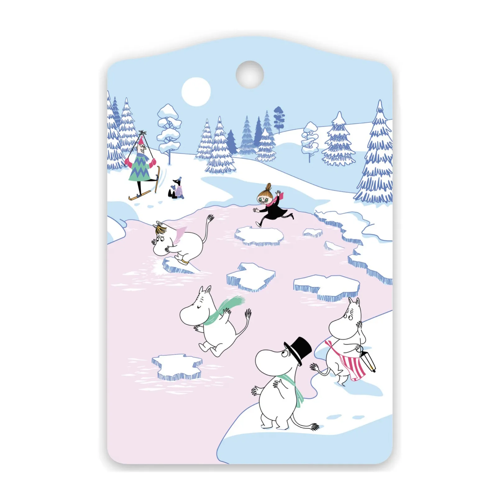 Moomin 切菜板 winter 2022 20x30 cm, 蓝色-白色-粉色 Opto Design
