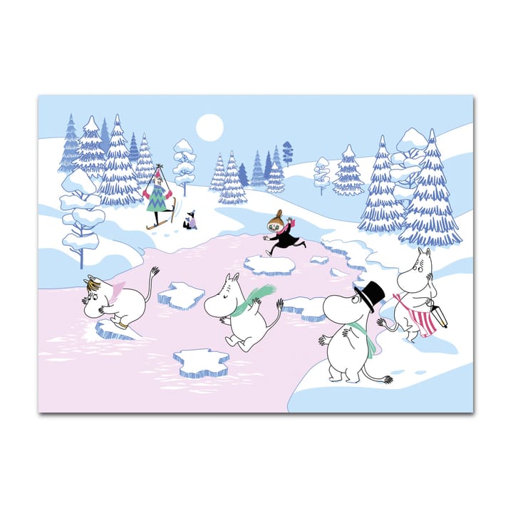 Moomin 餐垫  winter 2022 27.5x40 cm, 蓝色-白色-粉色 Opto Design
