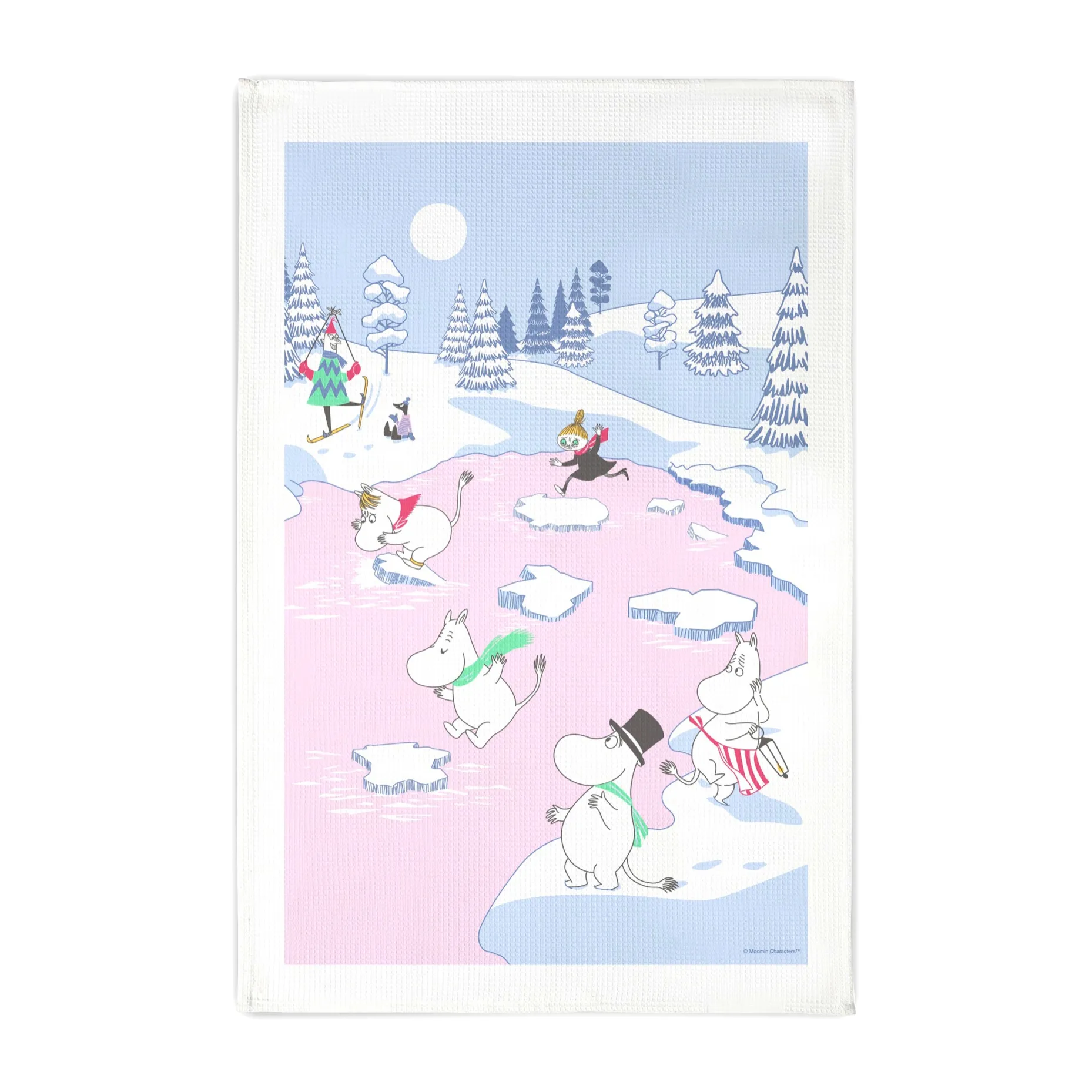 Moomin 厨房巾  winter 2022 50x70 cm, 蓝色-白色-粉色 Opto Design