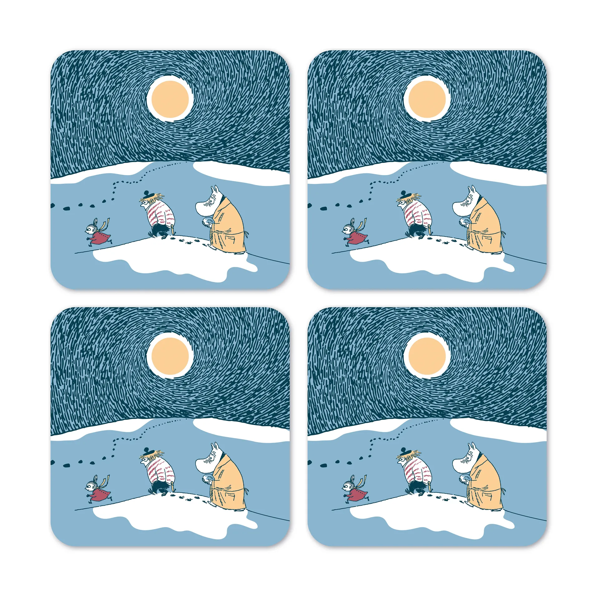 Snow moonlight coaster winter 2021 四件套装, 9x9 cm Opto Design