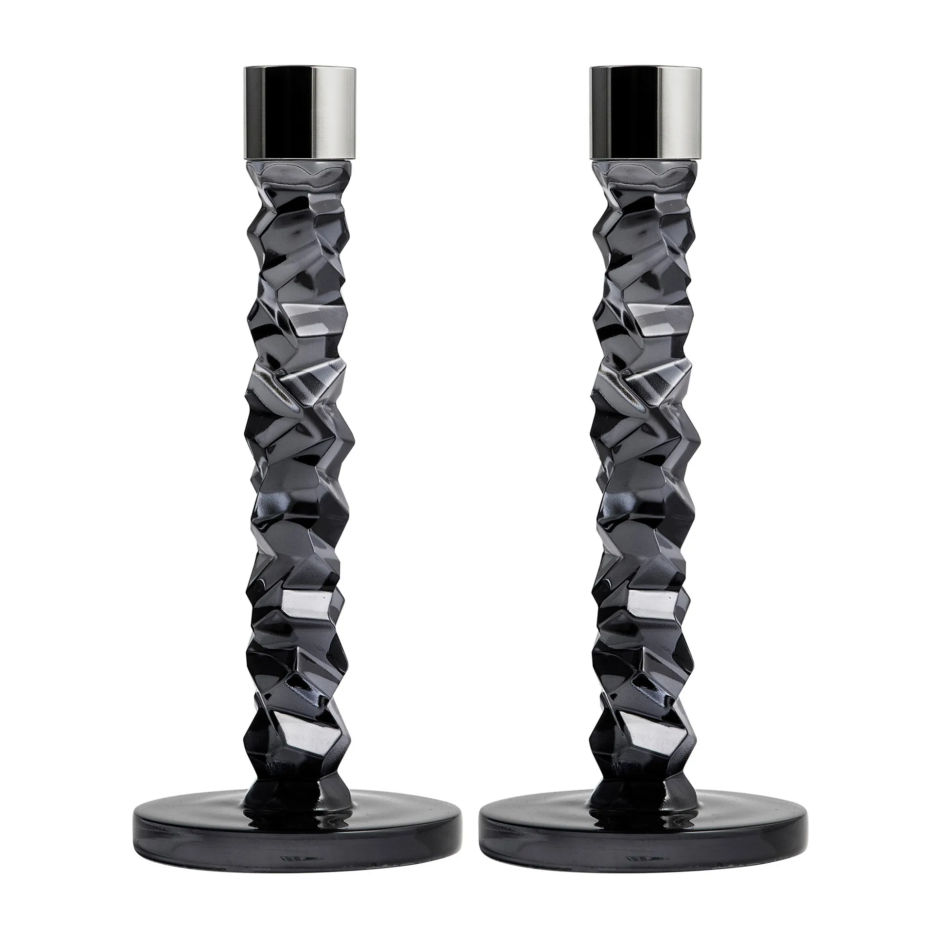 Carat 烛台2件装 无烟煤色, 24.2cm Orrefors