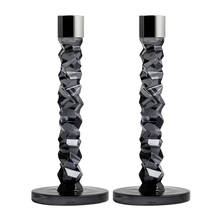 Carat 烛台2件装 无烟煤色 - 24.2cm - Orrefors
