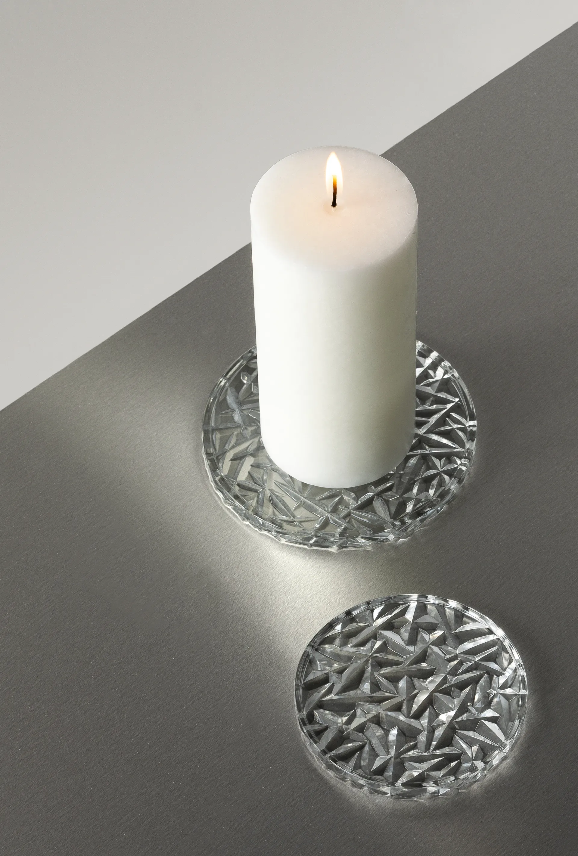 Carat coaster Ø10 cm 两件套装, Clear Orrefors