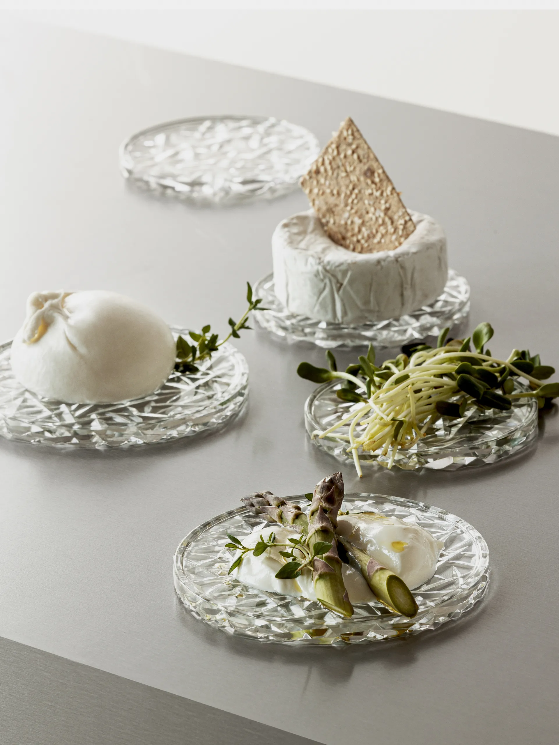 Carat coaster Ø10 cm 两件套装, Clear Orrefors